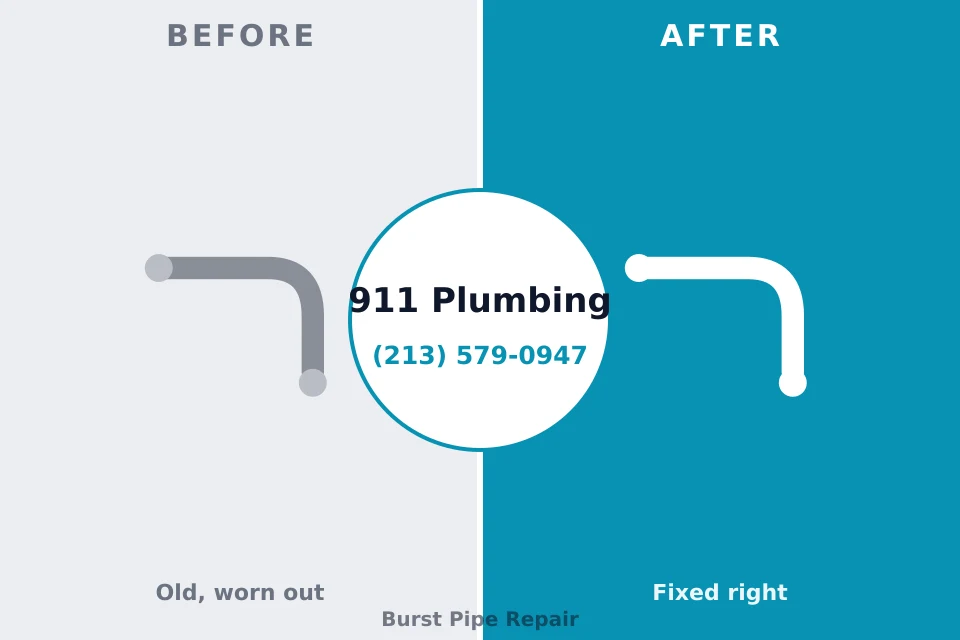 Before and after: plumbing repair Orange Grove, TX